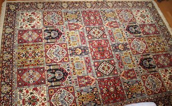 Vintage Machine- Made Persian Style Wool Carpet Approx. 136 X 92 Inches