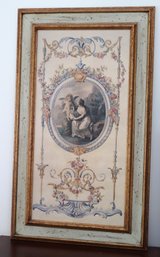 Classical Framed Print In The Style Of Angelika Kauffman Sage And Gold Frame.