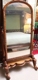 Beautiful Carved Antique, Victorian Wood Tilt Mirror. -