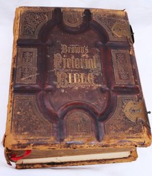 Antique Browns Pictorial Bible Late 1800s