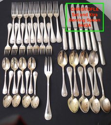 A Partial Set Of Christofle Malmaison French Silver-plated Flatware