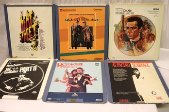 Lot Of 6 Video Discs With Scarface, Dr. No, Godfather Part II