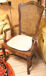 French Provincial Armchair With Caned Seat & Back
