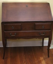 Antique French Style Mahogany Drop Front Secretary Desk In Overall Very Good Clean Condition