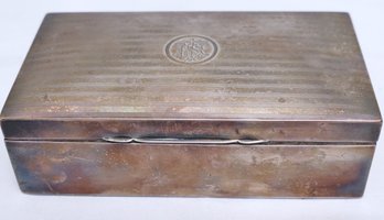 Vintage Sterling/ Teakwood Trinket Box With Monogram