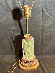 Antique  Chinese Green Quartz Lamp.
