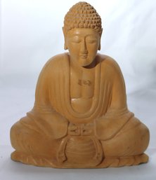 Carved Wood Buddha Sculpture