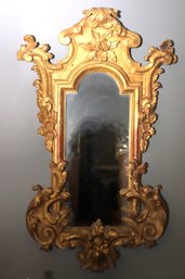Antique Gold Leaf Mirror With Natural Wood Undertones