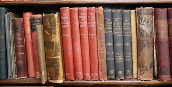 Assortment Of 21 Antique Books. - Books Are In A Variety Of Condition. Nice Look On Library Shelves.