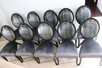10 Fabulous Contemporary Dining Chairs With Custom Velvet Fabric And Snake Skin Pattern On The Back Rest
