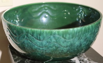 Large Decorative Hager American Arts And Crafts Green Celadon Toned Serving Bowl