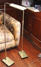Pair Of Koch And Lowy MCM Adjustable Brass Floor Lamps