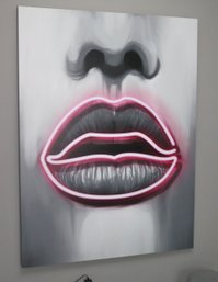 Neon Kisses Large Vinyl Wall Art Approx. 45 Inches X 60 Inches
