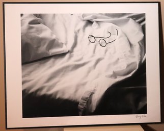 Henry Poe Photograph Of Eyeglasses On Bedsheet.
