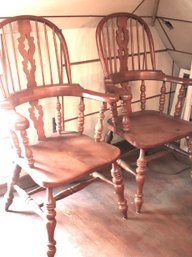Pair Of Handsome Vintage Leopold Stickley Windsor Chairs