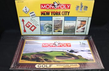 Monopoly Golf Signature Holes Edition And New York City New Sealed!