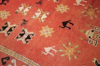 Vintage Middle Eastern Handmade Wool Area Rug With Motif Of Lanterns & Camels