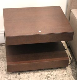 Contemporary Art Deco Style Nightstand With Built In Light