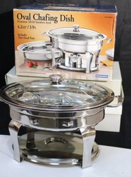 Brand New Unused Premium Stainless Steel Oval Chafing Dish 4.2 Qt From Tramontina