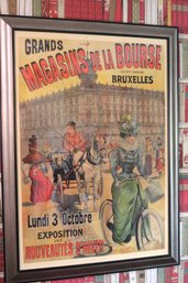 French Vintage Style Poster Grands Magasins De La Bourse Societe Anonyme Bruxelles Approx. 40 X 50 Inches