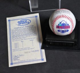 Commemorative New York Subway Series Baseball Yankees VS Mets, 2000 With COA From Nikco Sports In Plexiglass