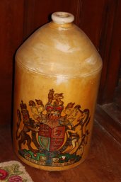 Antique Doulton & Co, Limited Lambeth Dieut Mon Droit 5-gallon Antique Stoneware Jug With Coat Of Arms Crest