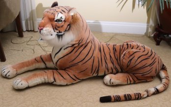 Large Vintage Handcrafted Tiger Stuffed Plush Animal From Kelly Toy USA