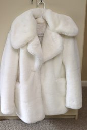 White Full Fur Coat, Very Warm And Cozy, Approx. Size 6 To 8 Small