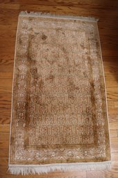 Vintage Fine Woven Wool Runner With Fringes