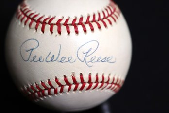 Autographed Pee- Wee Reese Rawlings Baseball
