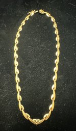 14k YG 17 Inch Fancy Link Necklace-Italy