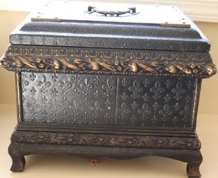 Decorative Home Decor Chest With Fleur De Lis Design