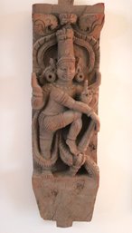 Carved Wood Indian Ganesh Wall Sculpture,