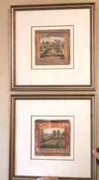 Set Of 2 Framed Mix Media Prints By Danielle Desplan Measure Approximately 14.5 W X 14.5 Tall.