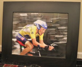 Lance Armstrong Autographed Picture Measures Approximately 28 W X 24