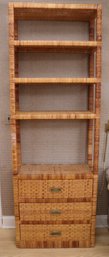 Bielecky Style- Rattan Wrapped Wood Etagere