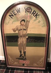 New York Yankees 1952 Golen Oldies Painted Wood Plaque Approx. 24 X 36 Inches