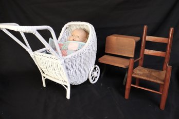 Lambkins Doll With Sleepy Eyes Includes Handmade Wood Doll Furniture