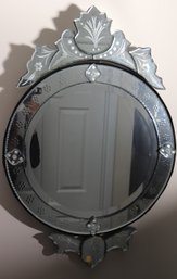 Gorgeous Venetian Style Glass Wall Mirror With A Beveled Edge