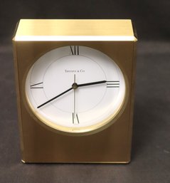Vintage Tiffany And Co. Brass Table/Desk Clock With Battery