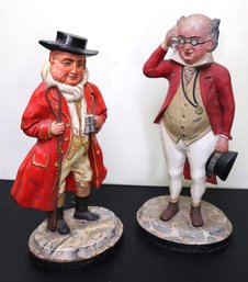 Vintage 16- Inch Cast Iron Charles Dickens Figures Includes Mr. Pickwick Made In England