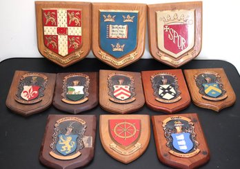 Coat Of Arms Wall Plaques On Wood Mounts Includes O Connolly, Hearst, Healy, Callaghan, Rome And More.