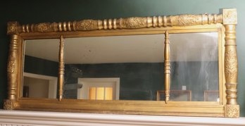 Antique Gilt Wood Empire Art Nouveau Old Victorian Mantle Mirror