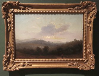 Antique Landscape View Painting On Board Signed By The Artist In The Lower Left Corner, W. Spreal 1881