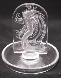 Lalique France Vintage French Crystal Naiade Ring Holder.