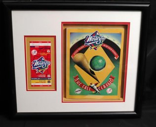 Framed World Series, 1998 Yankees And Padres, The Fall, Classic Program And Ticket Stub. . Frame 20.5 X 18