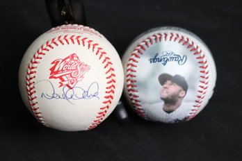 Derek Jeter Autographed Baseball And Commemorative Ball