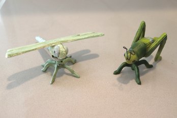 Two Small Decorative Metal Bobble Items, Cricket And Dragonfly