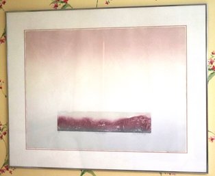 Mixed Media Color Print Titled The Hamptons Matted, And In Chrome Frame