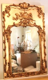 Oversized French Trumeau Style Ornate Wall Mirror With Extravagant Gold Detail, Arrow Quiver, Shell Accents